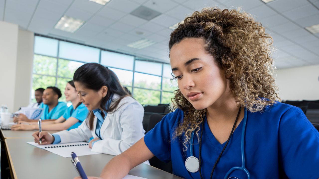 student studying for master of science in nursing