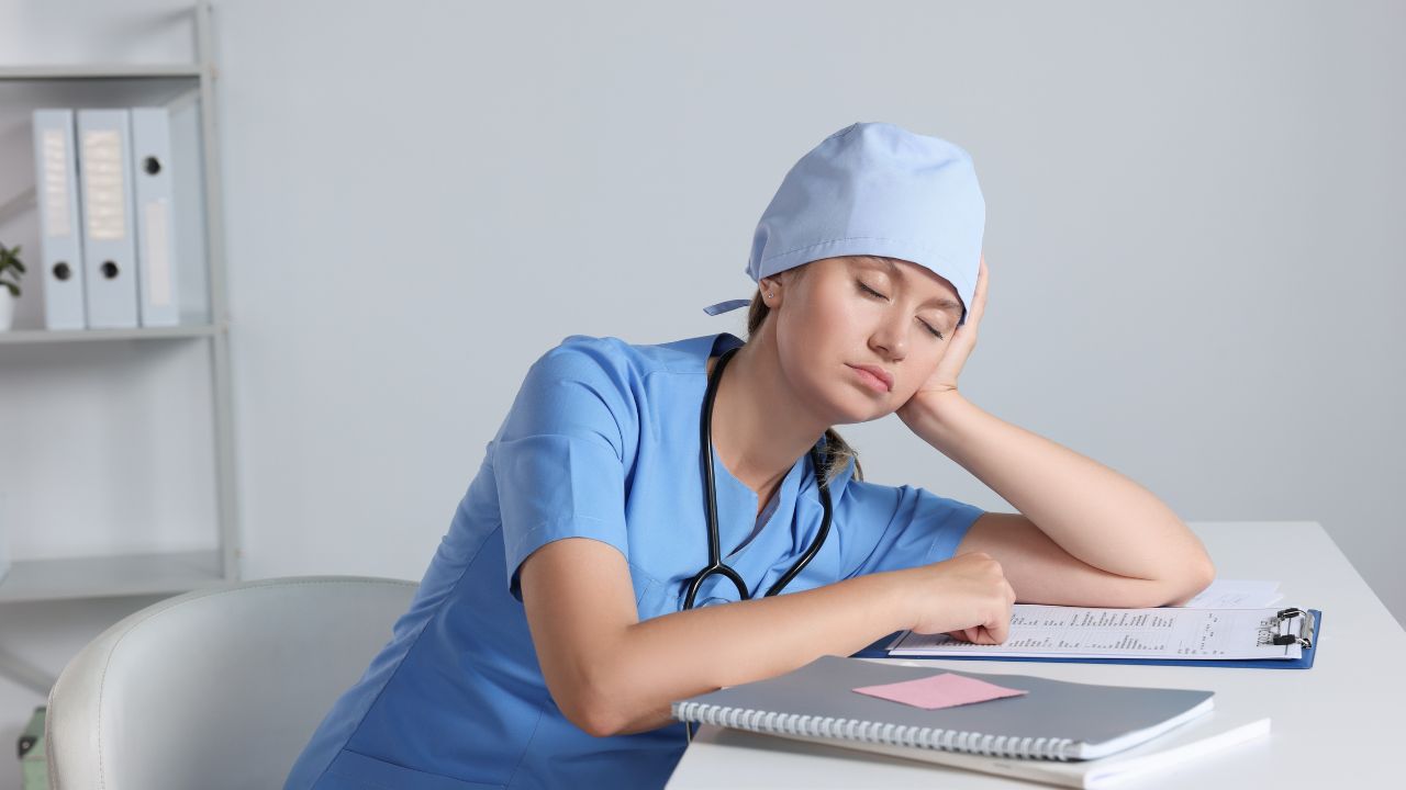 a tired nurse
