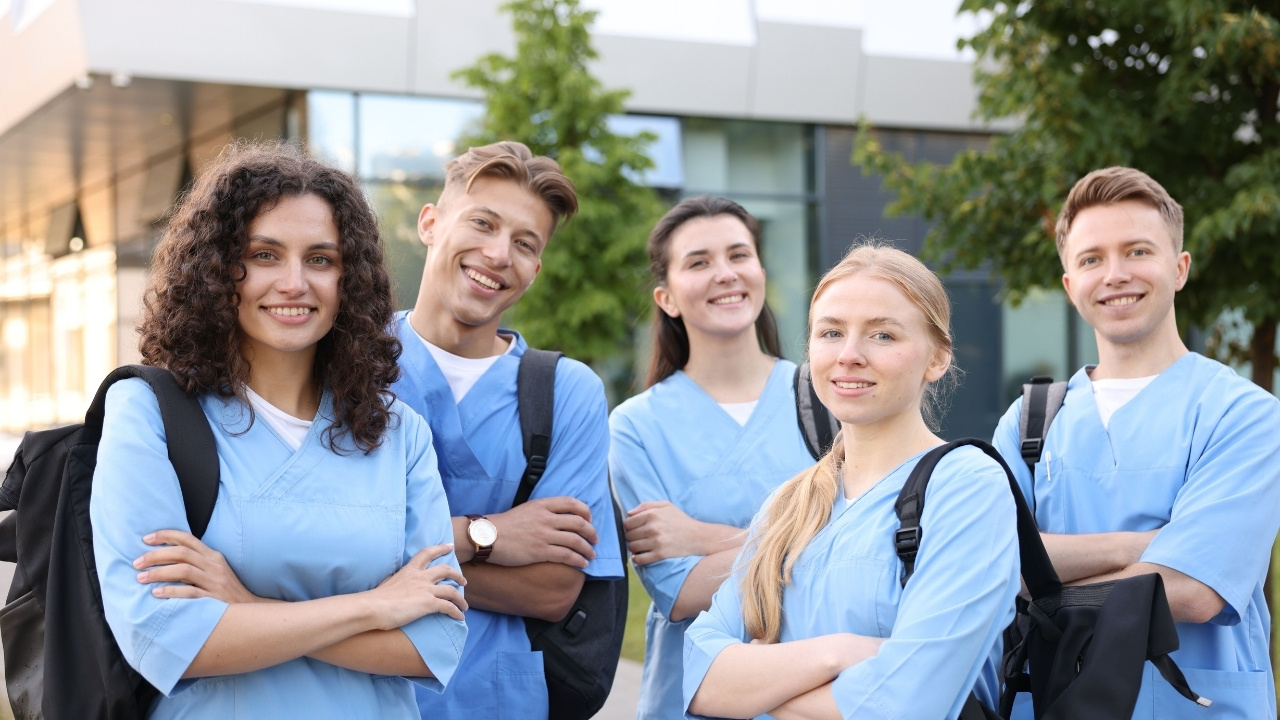 student nurses smiling