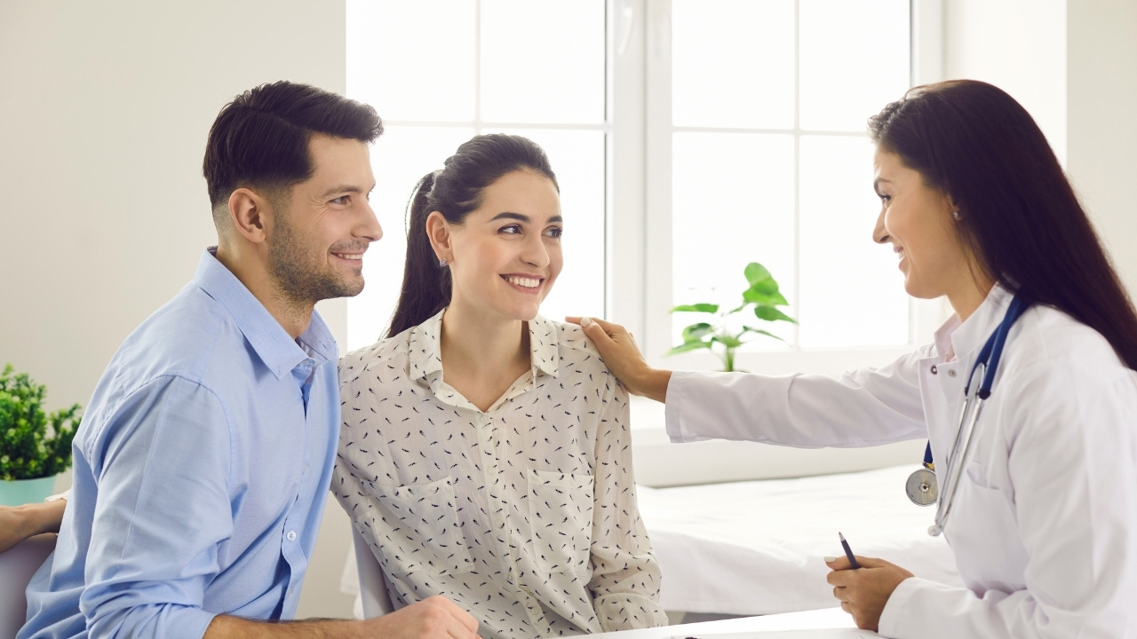 A couple talking to a doctor