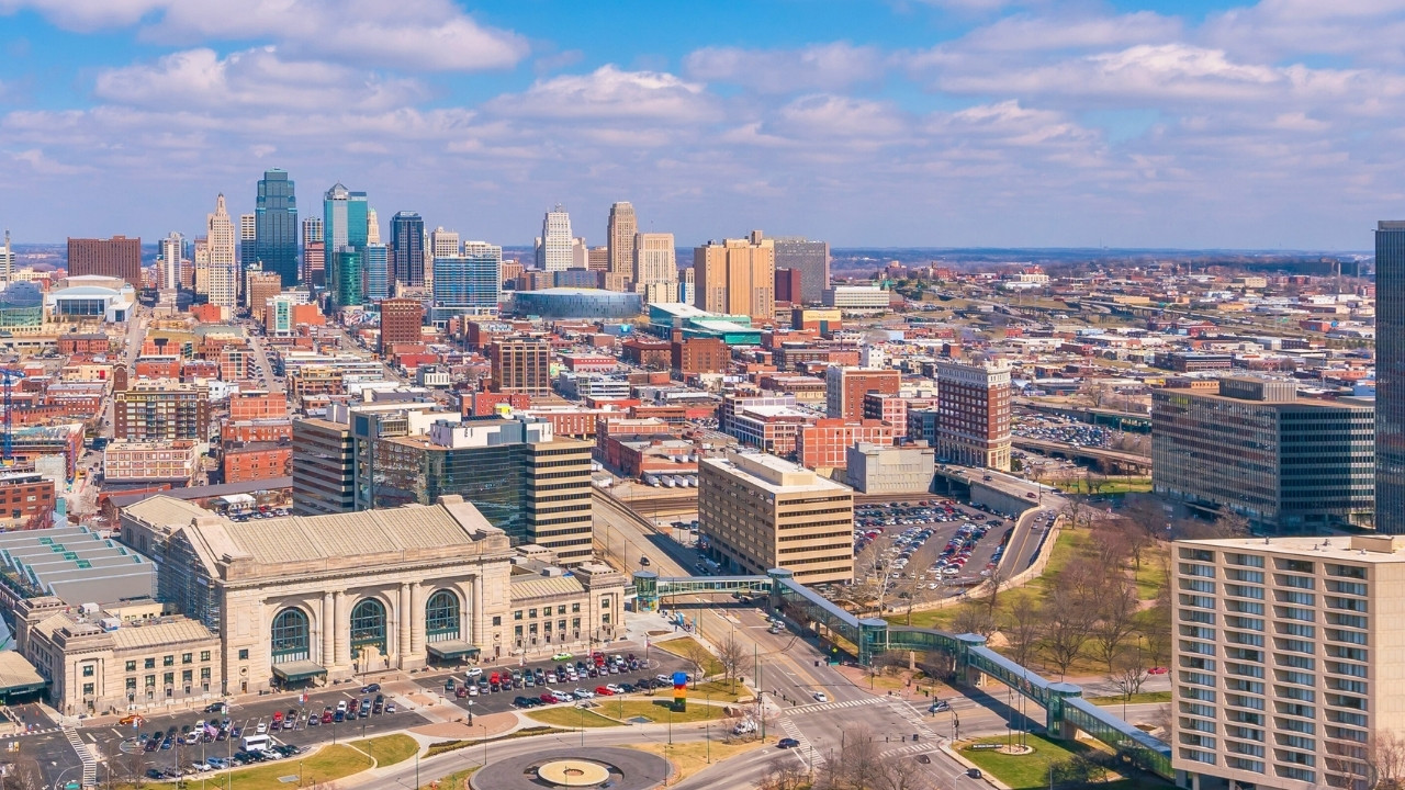 a view of the city with the buildings