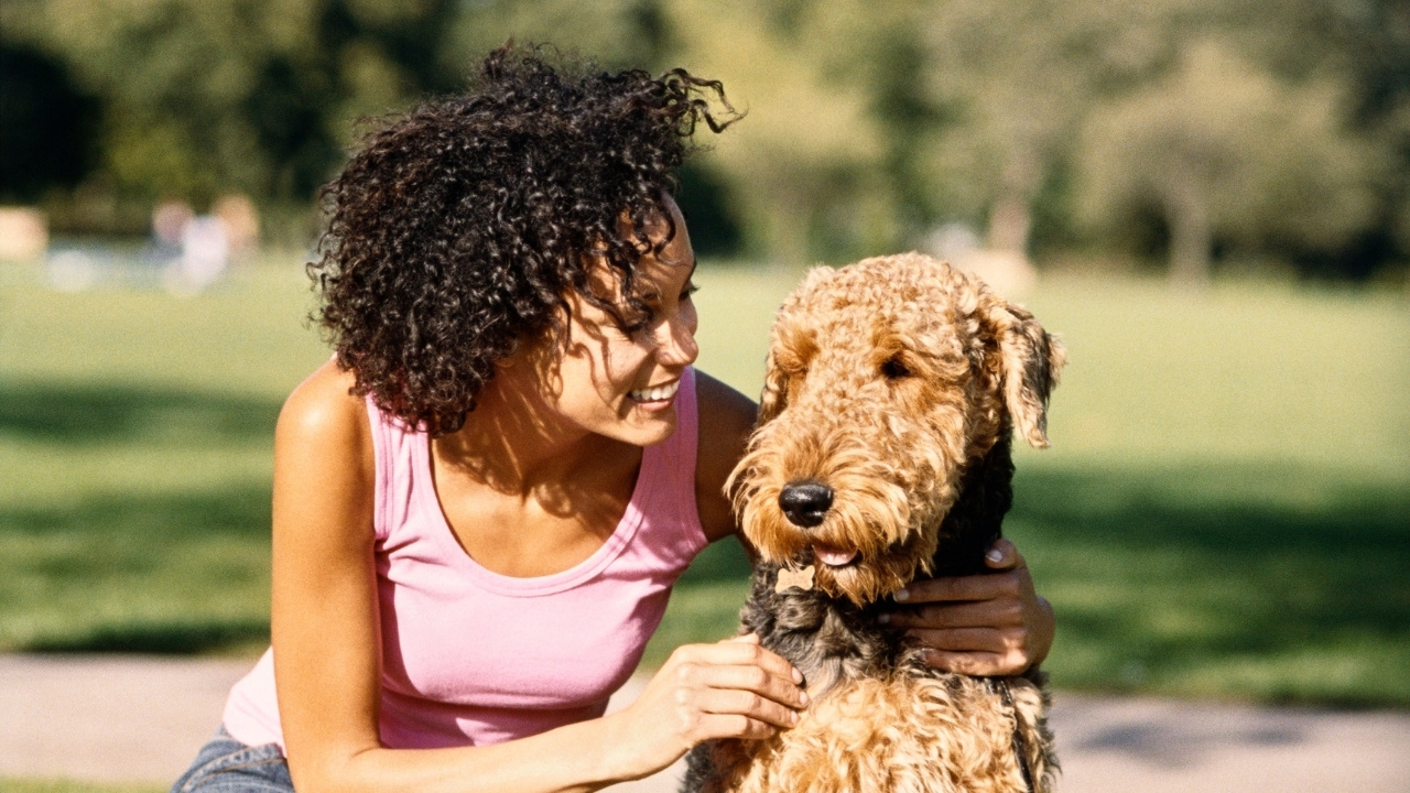 Someone petting a dog