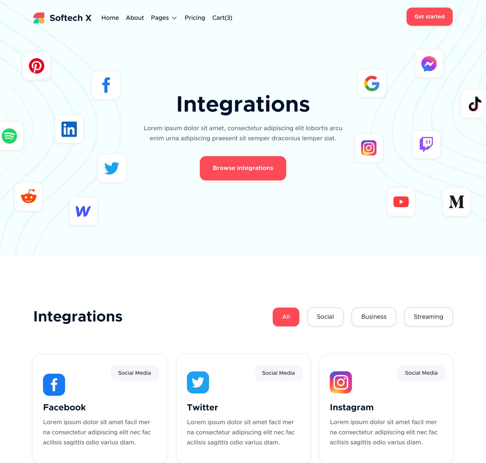 Integrations - Softech X Webflow Template