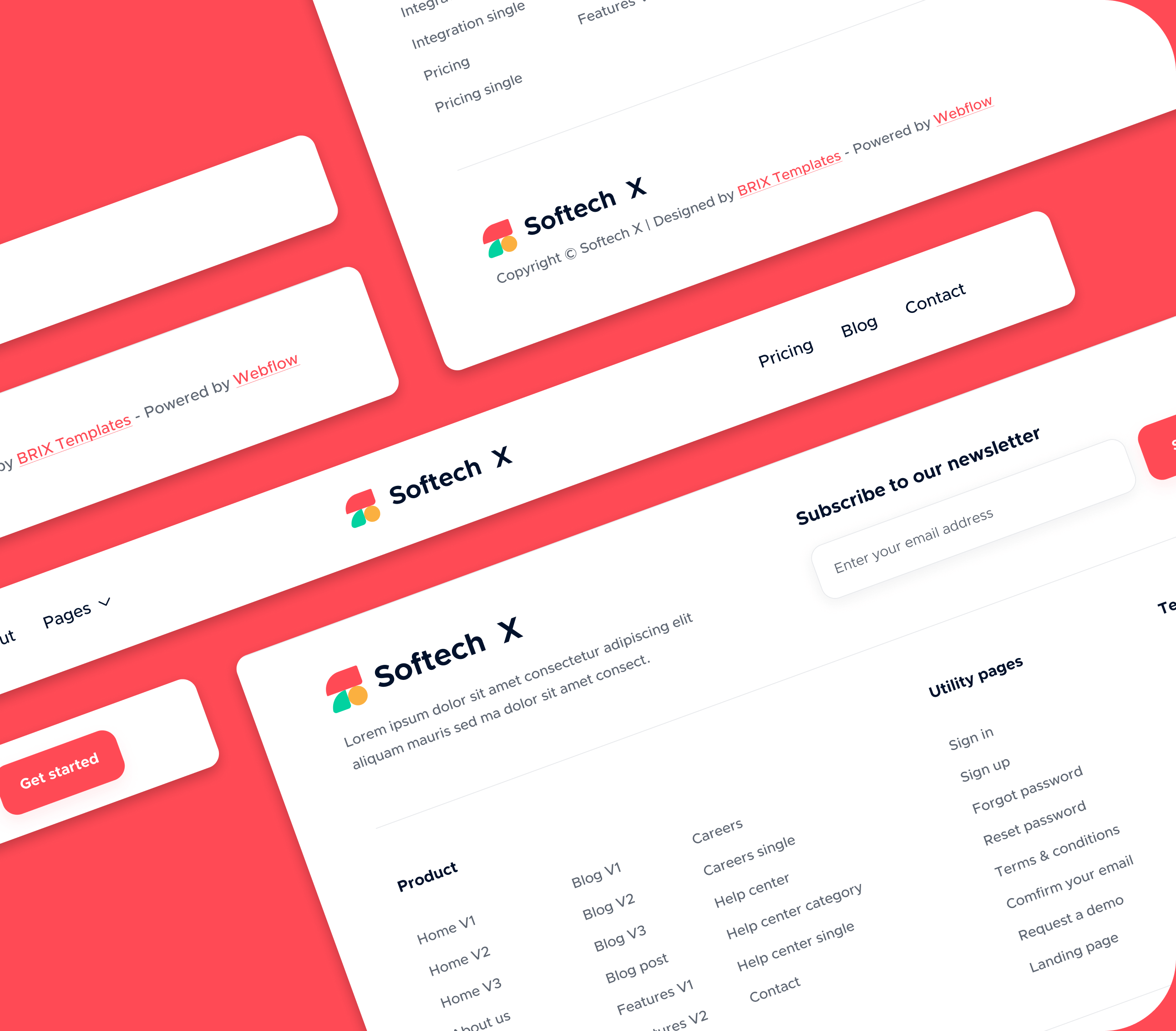 3 Headers And Footers - Softech X Webflow Template