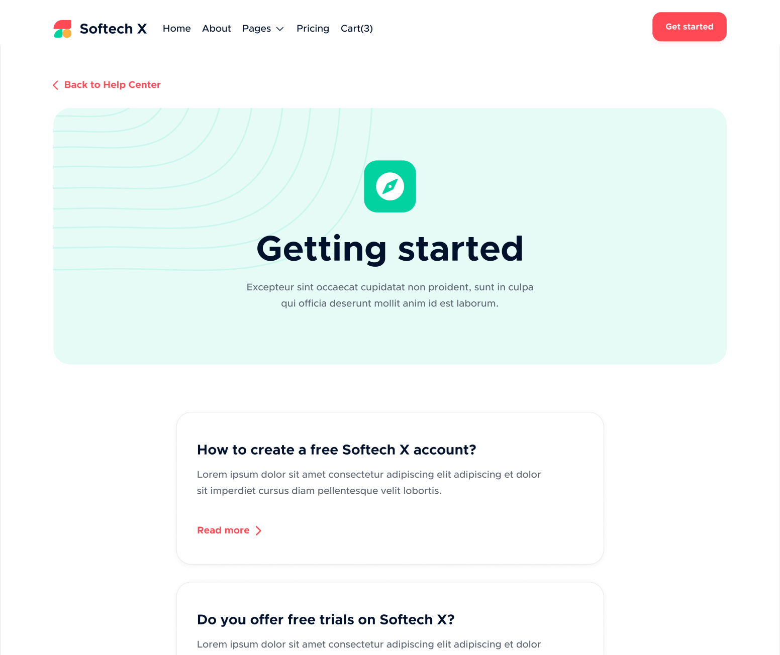 Help Center Category - Softech X Webflow Template