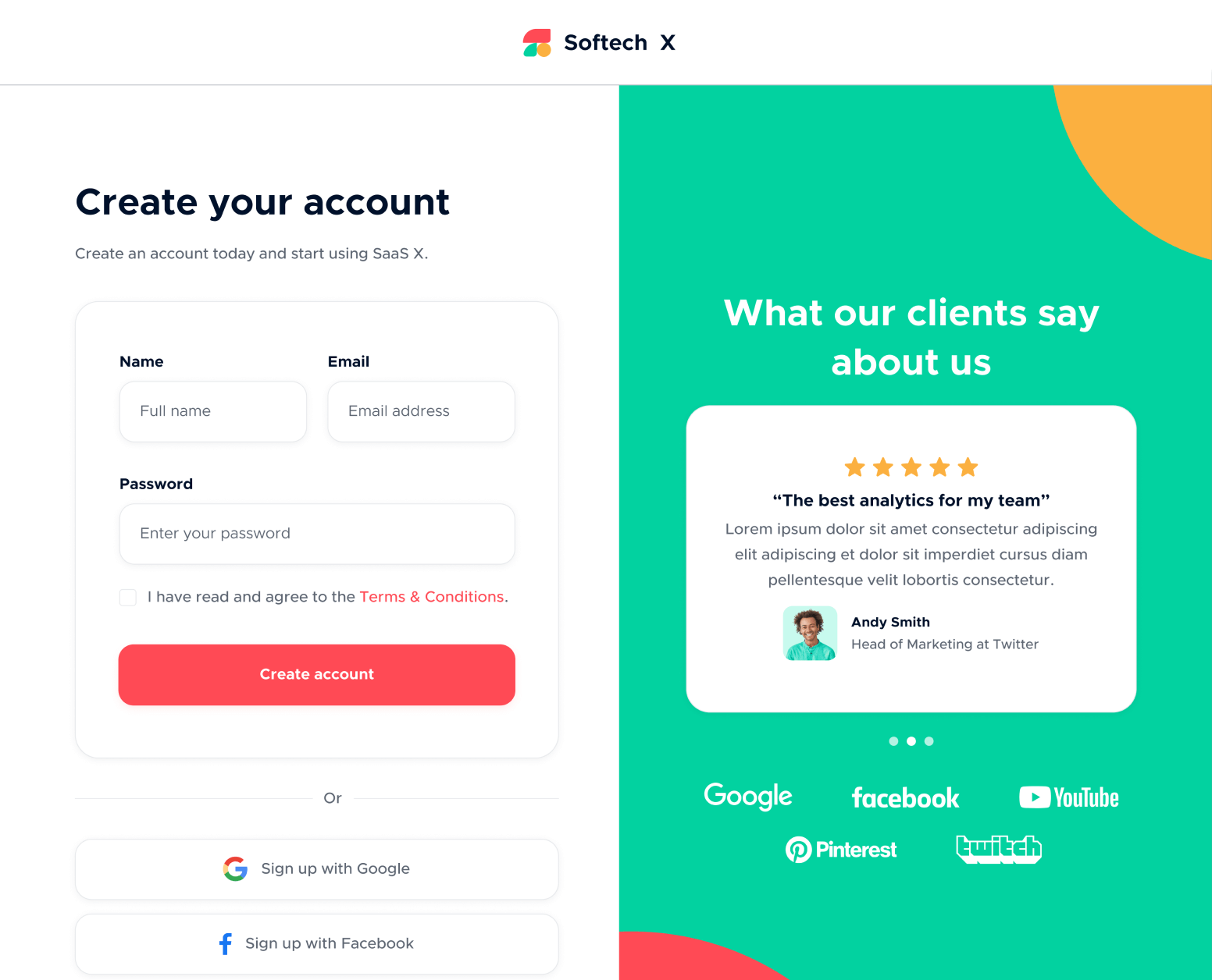 Sign Up - Softech X Webflow Template