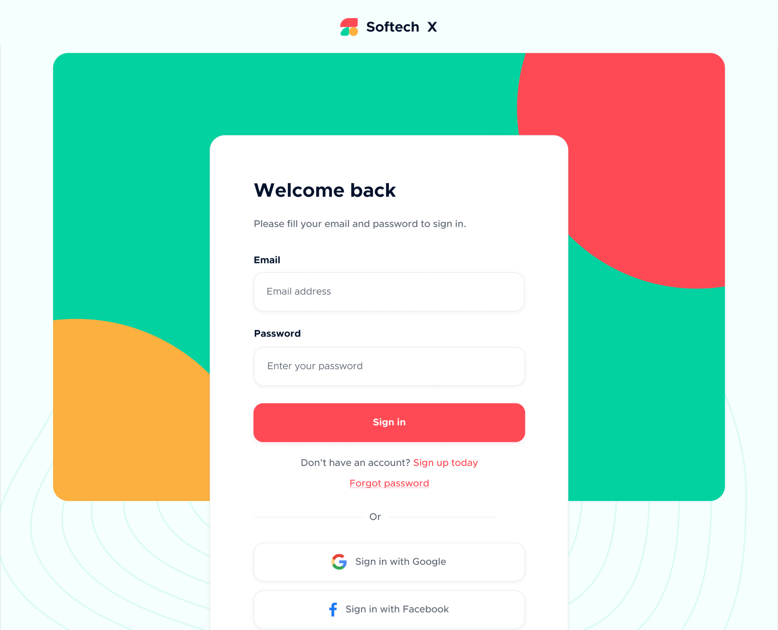 Sign In - Softech X Webflow Template