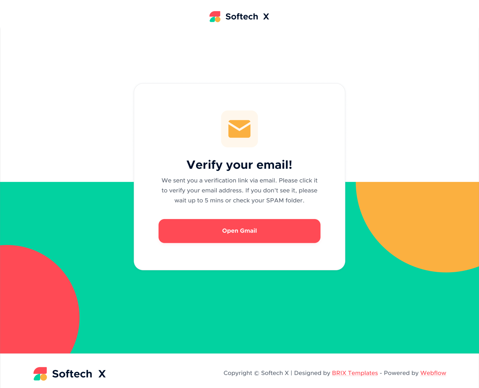 Email Confirmation - Softech X Webflow Template
