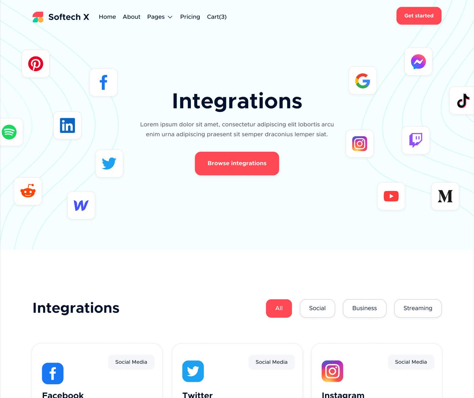 Integrations - Softech X Webflow Template