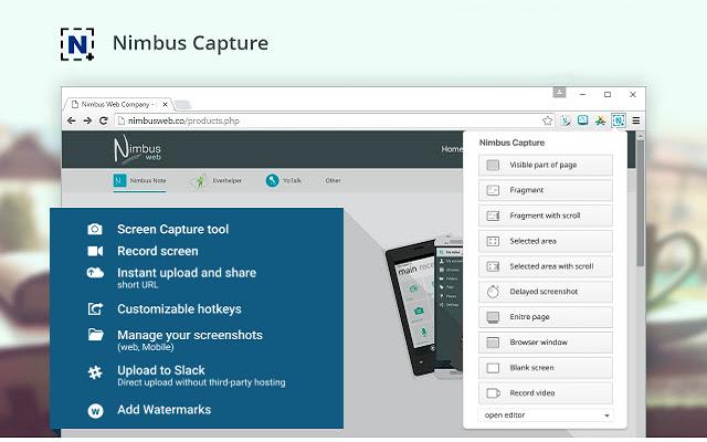 Nimbus Capture interface