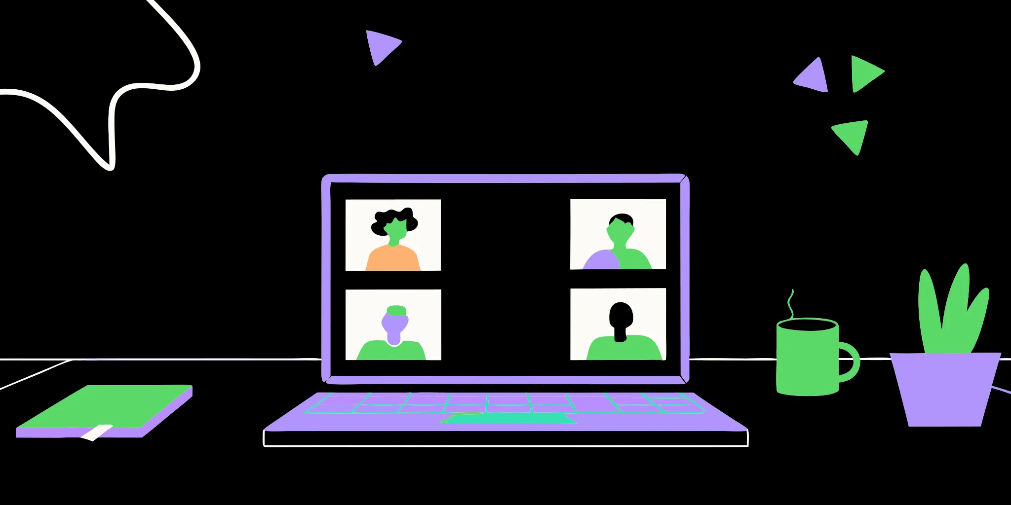 Virtual fundraising meeting on laptop.