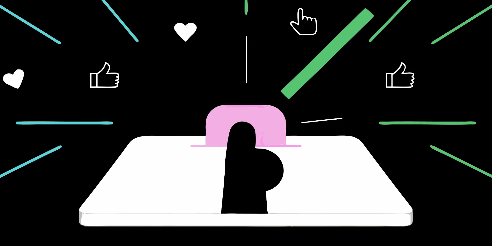 Donate button on smartphone with like and heart icons.