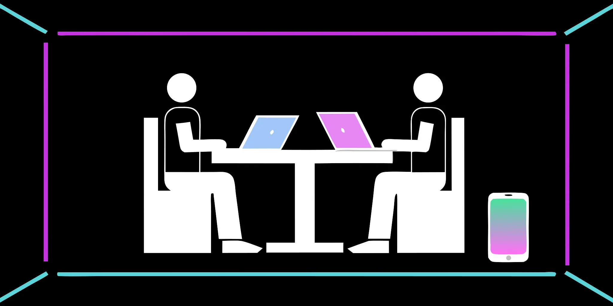 Two people comparing peer-to-peer fundraising platforms for nonprofits on their laptops.