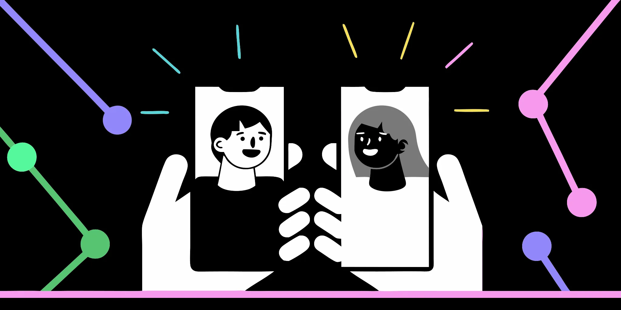 Happy fundraisers using their phones to connect with top peer-to-peer fundraising platforms.