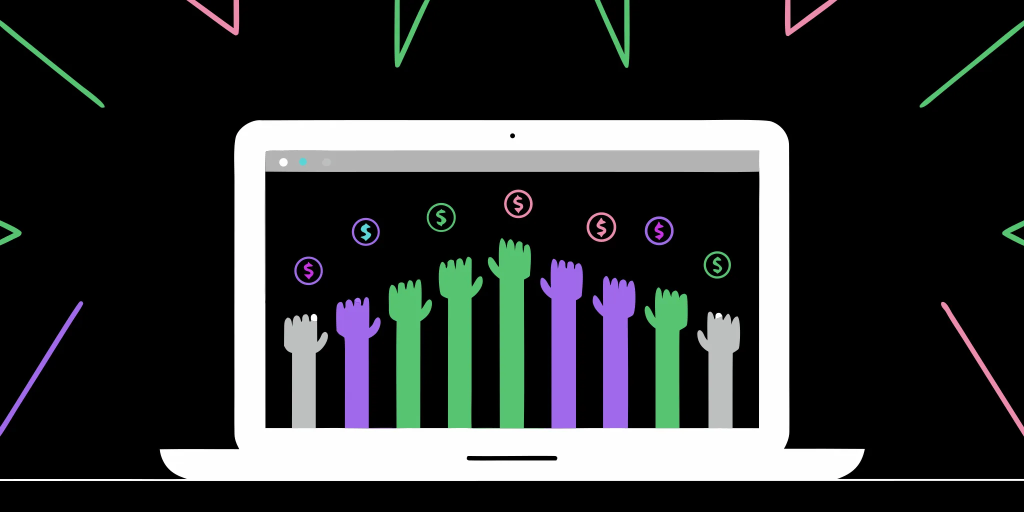 Hands reach toward a laptop showing how to create a successful P2P fundraising page.