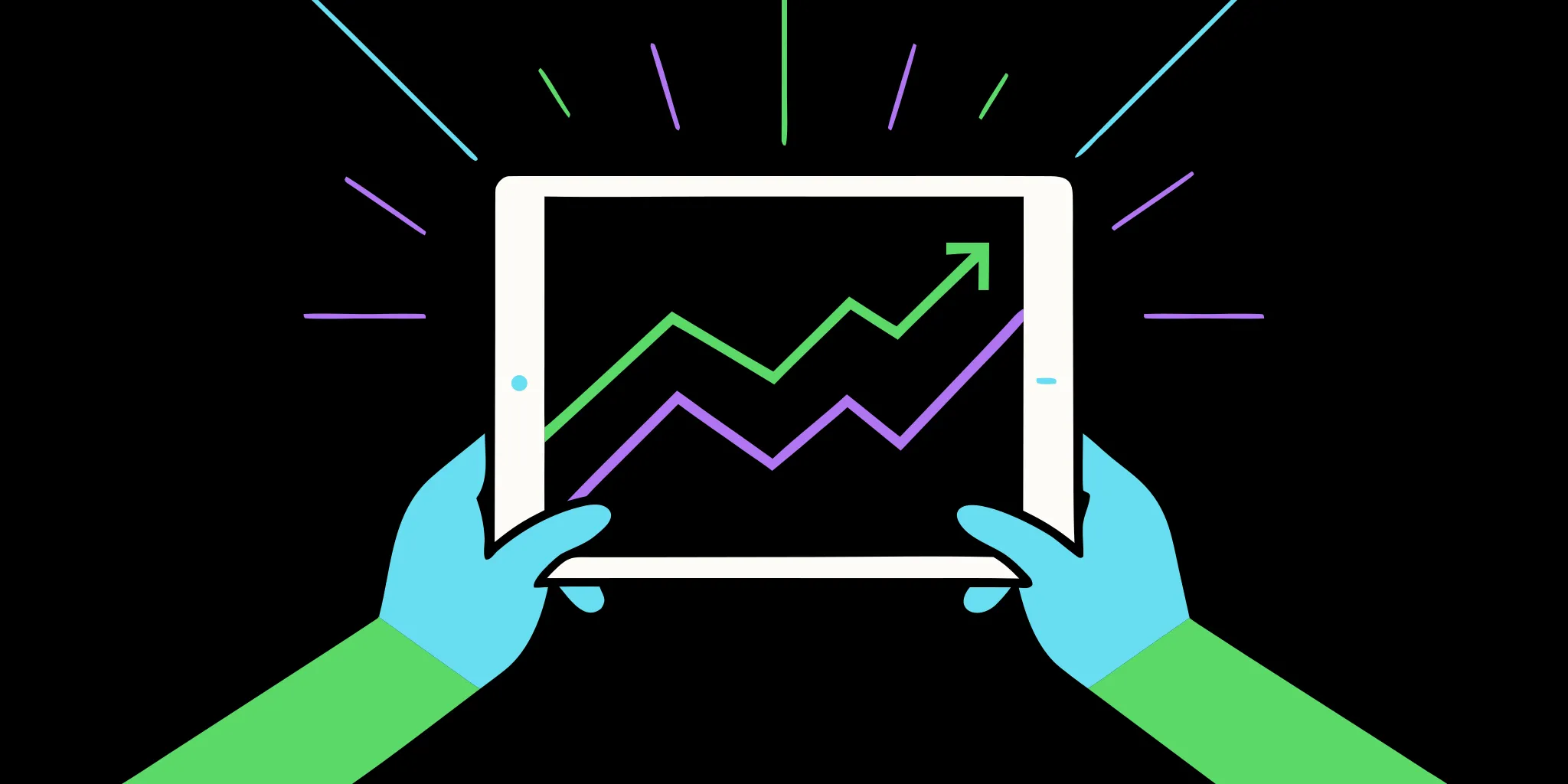 A tablet showing a growth chart from donor acquisition software.