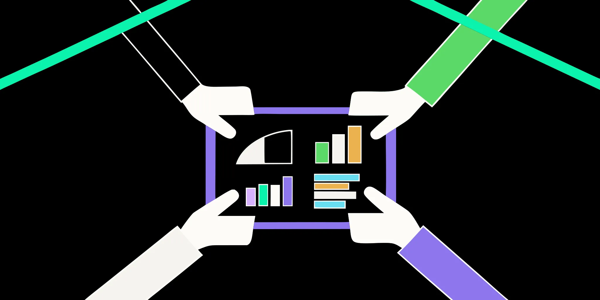 A nonprofit team reviewing fundraising analytics software on a tablet.