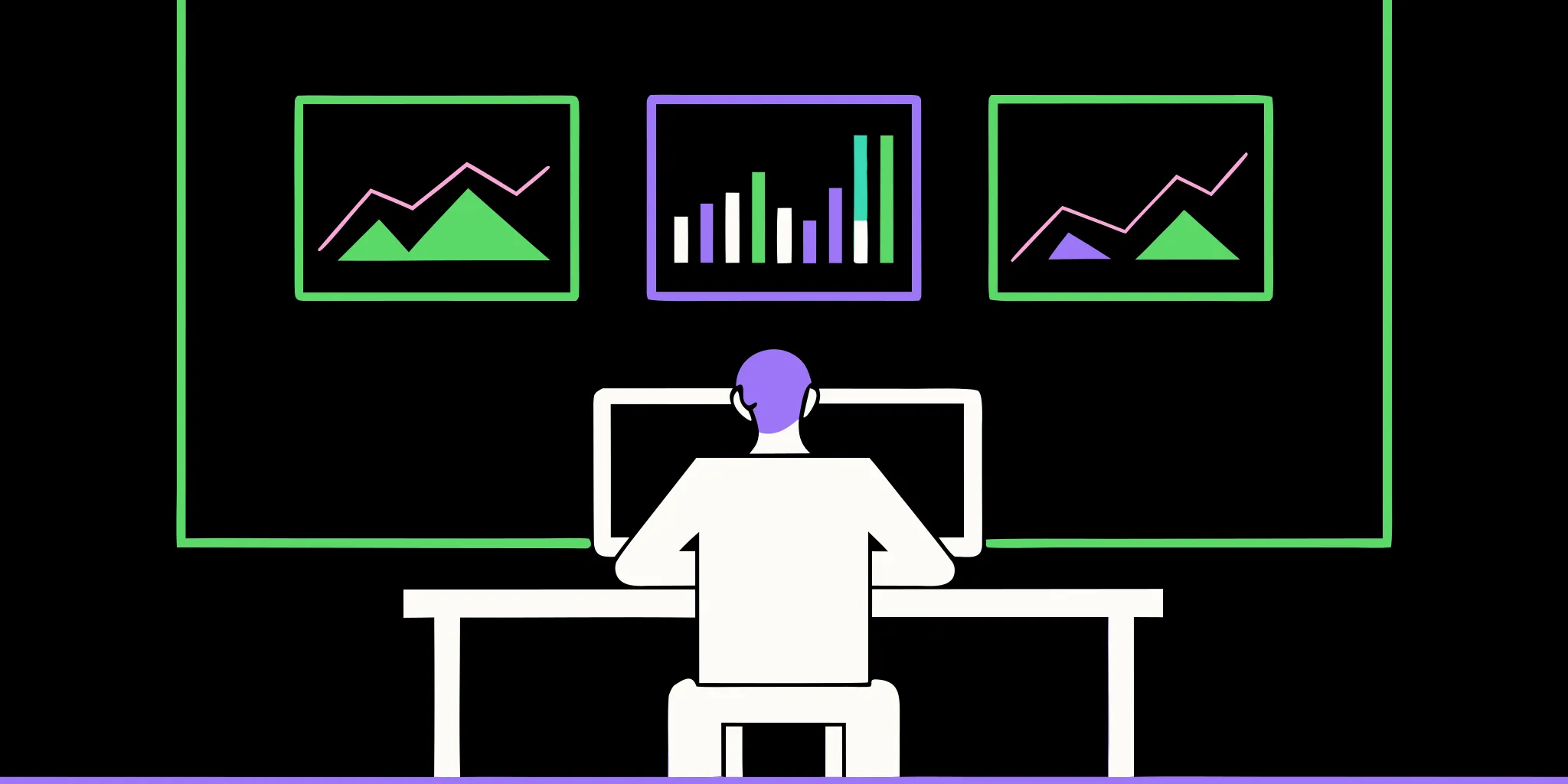 Nonprofit leader fixing donor pipeline challenges using data and charts on a computer.