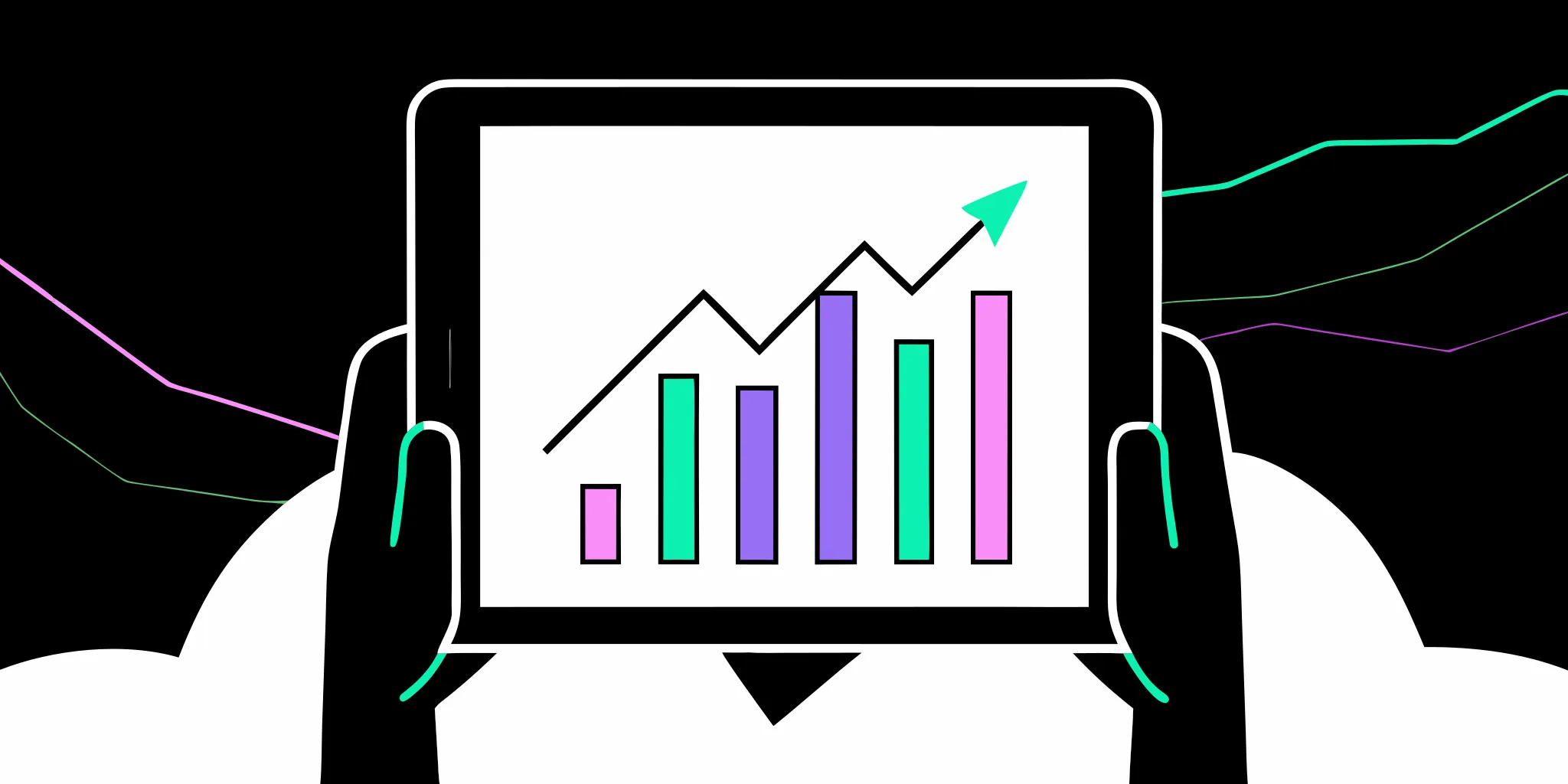 A person reviews a chart of donor database segmentation examples on a tablet.