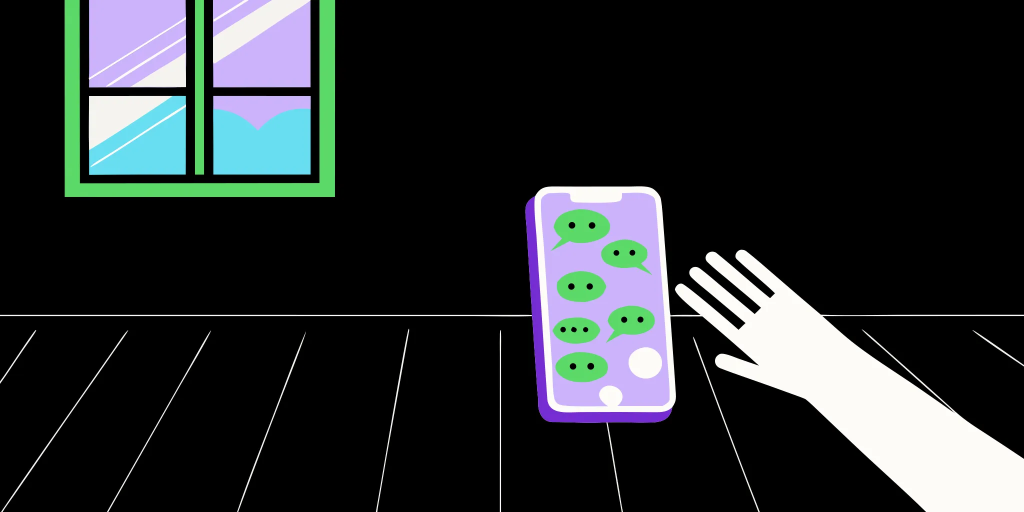 A person receives a direct message fundraising request on their smartphone.