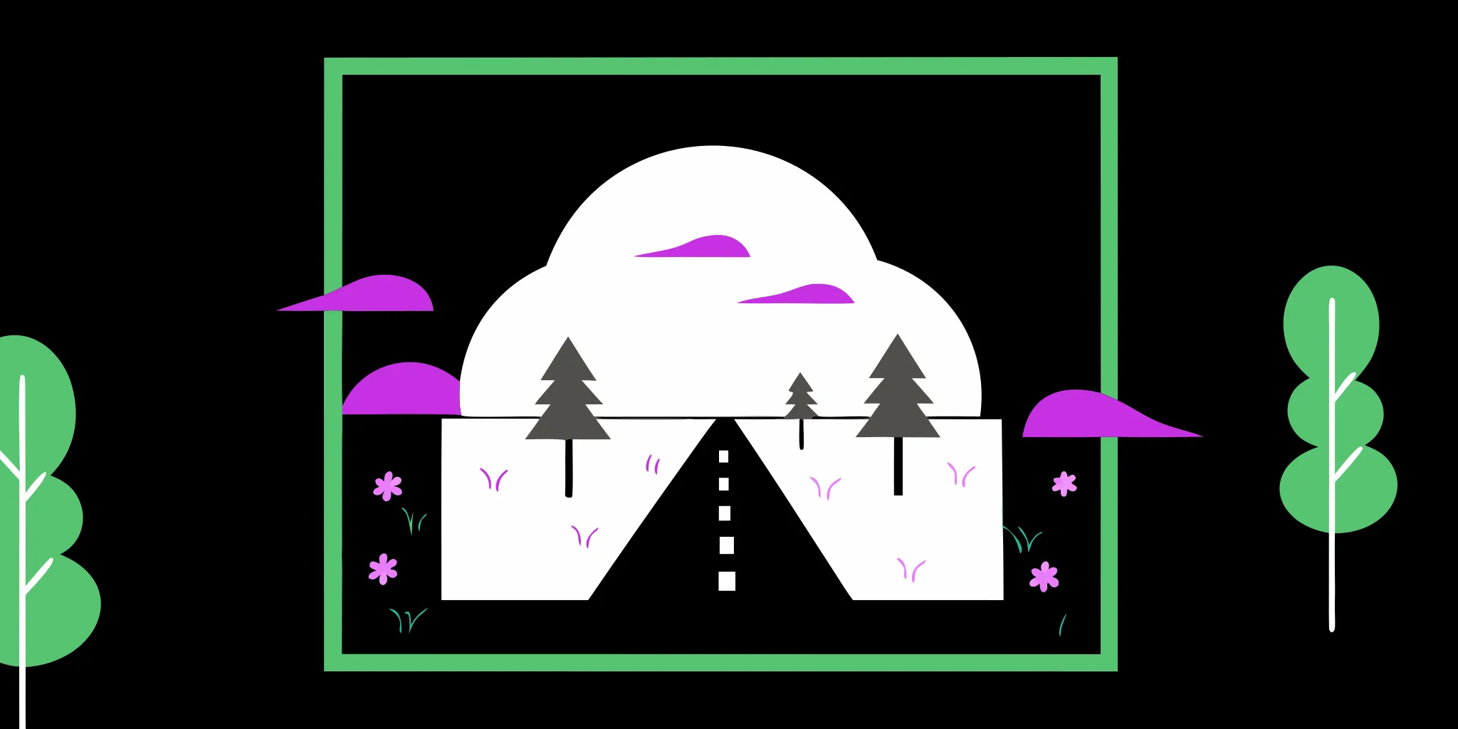 A winding path through nature, mapping out a personalized donor journey.