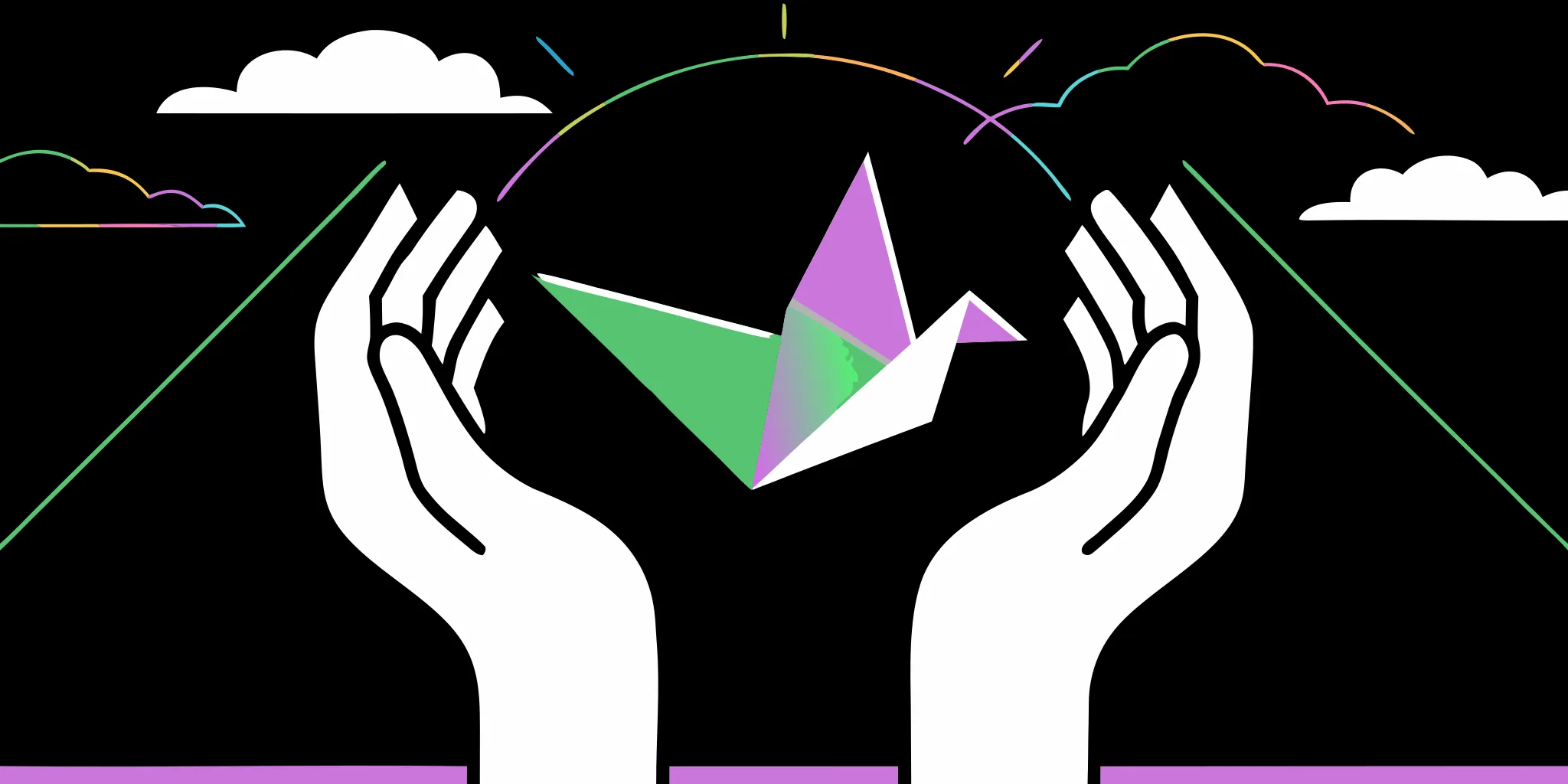 A colorful origami crane held in hands, an example of a successful peer-to-peer fundraising page.