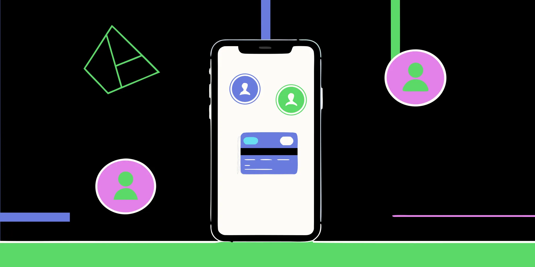 A smartphone showing a Facebook Messenger fundraising guide with a credit card for donations.