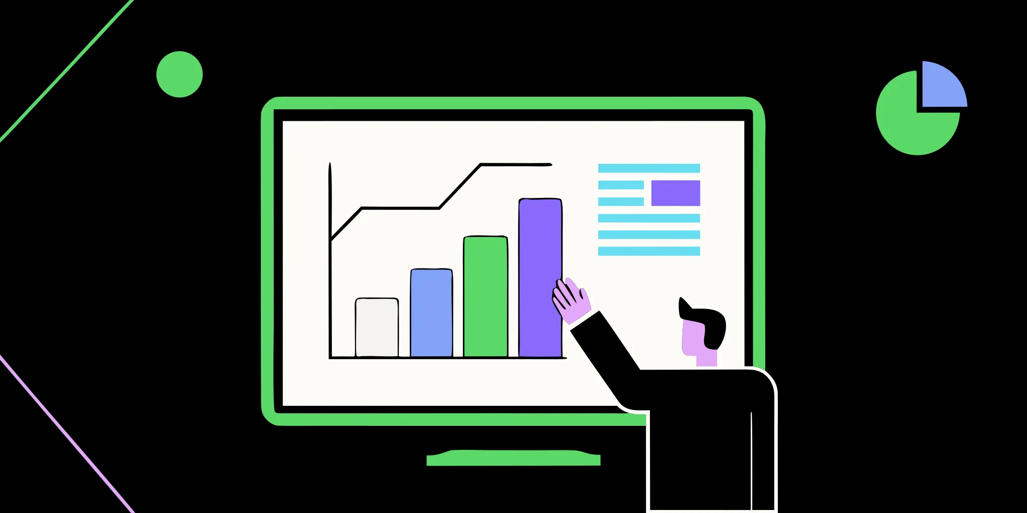A person analyzing fundraising ROI on a computer with charts showing performance data.
