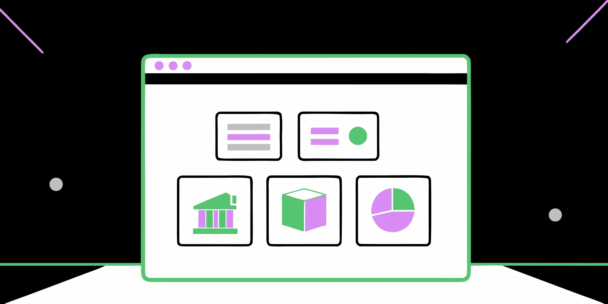 Payment reconciliation dashboard for nonprofits with icons for financial data and analytics.