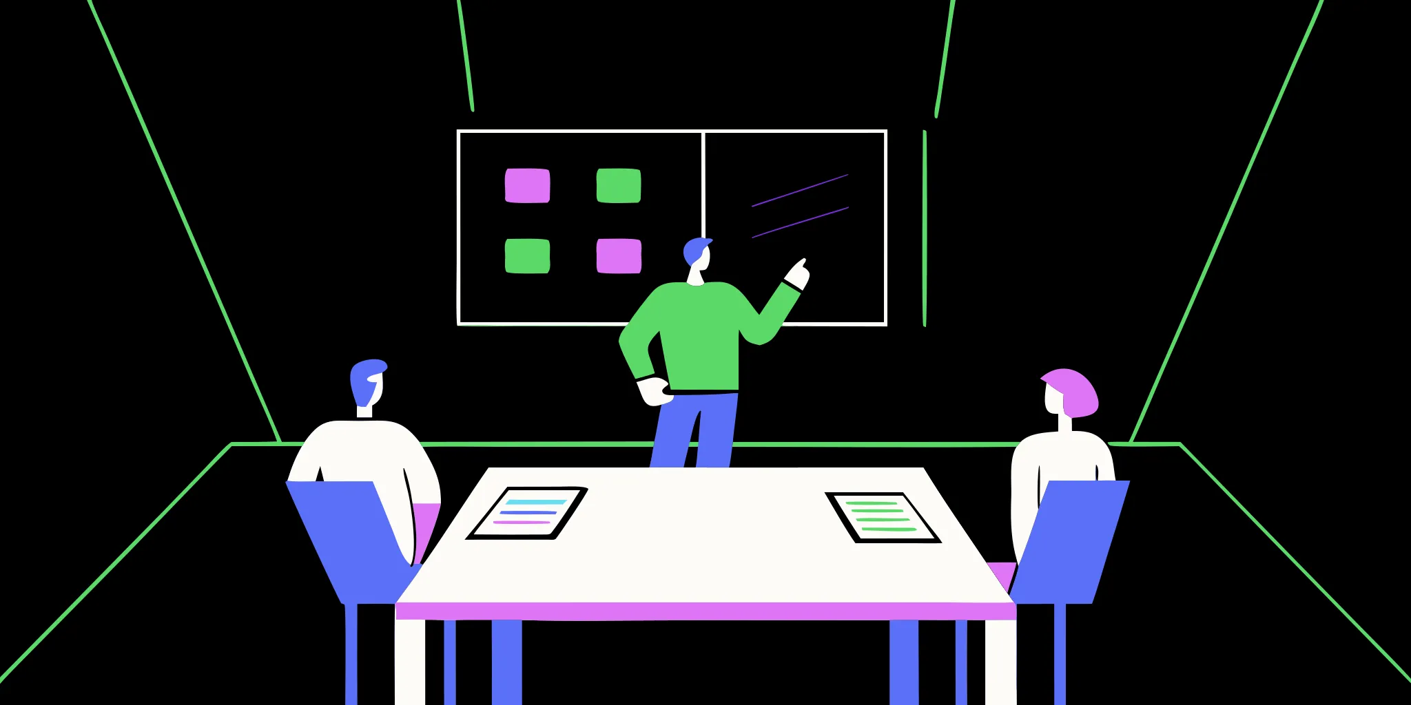 A leader presents a moves management strategy to a nonprofit fundraising team.