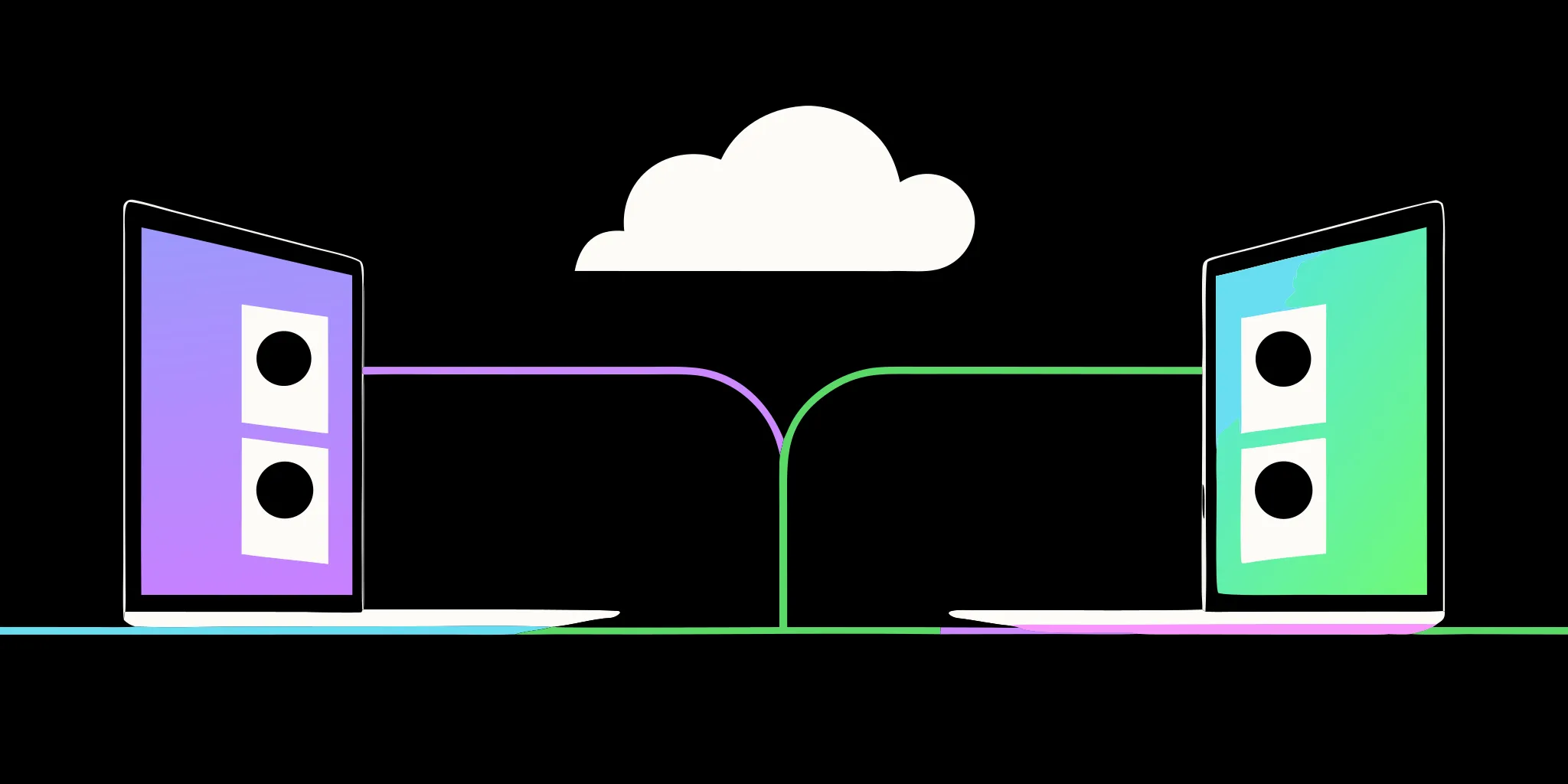 Laptops displaying a secure CRM data migration process for nonprofit organizations.