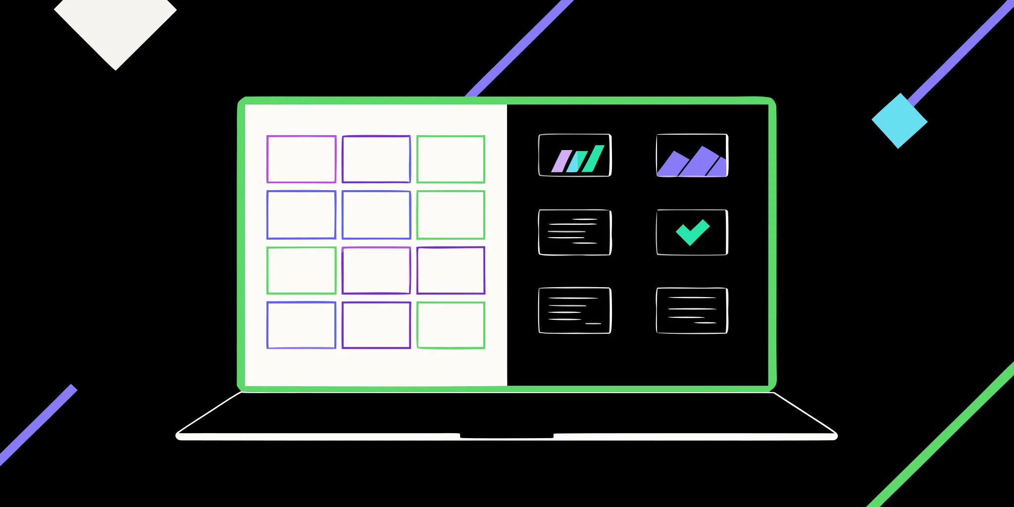 A fundraising plan template on a laptop showing sections for goals, strategy, and a timeline.