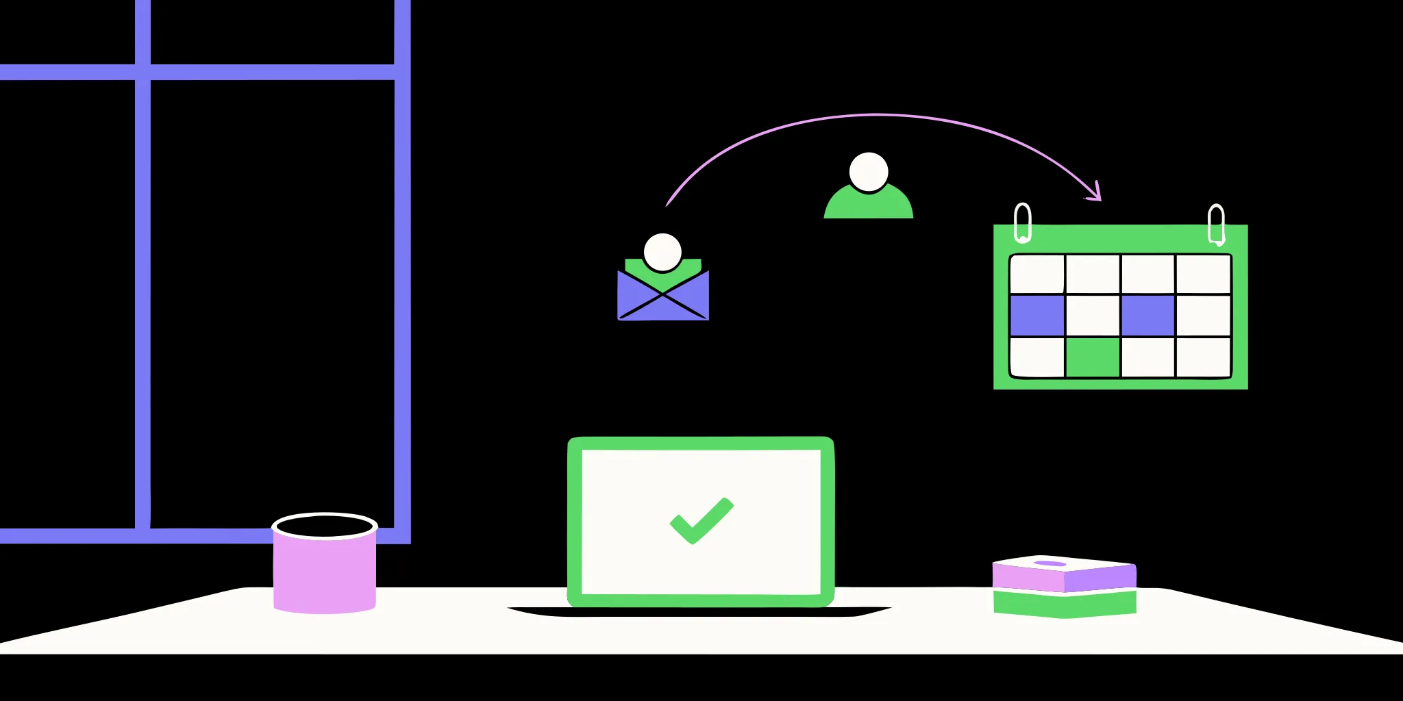 Planning a donor renewal series on a laptop with calendar and email icons.