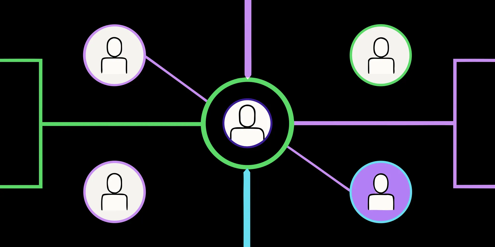Donor analytics network diagram connecting profiles for targeted fundraising.
