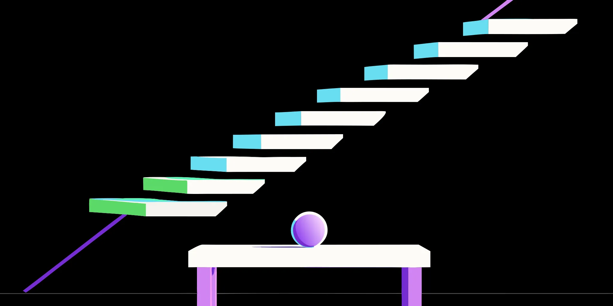Abstract staircase showing the steps to launch a legacy giving program.