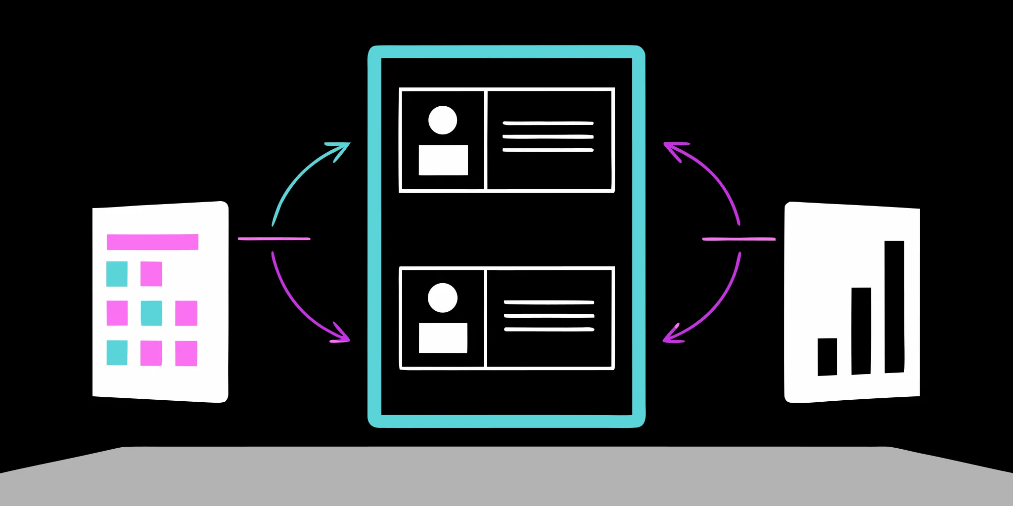 Diagram of a card updater service automatically updating credit card details to ensure recurring donations succeed.