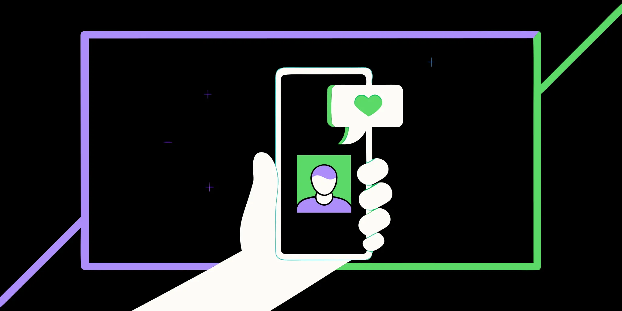 Friendly direct messaging chat bubble on a mobile phone thanking a supporter for their donation