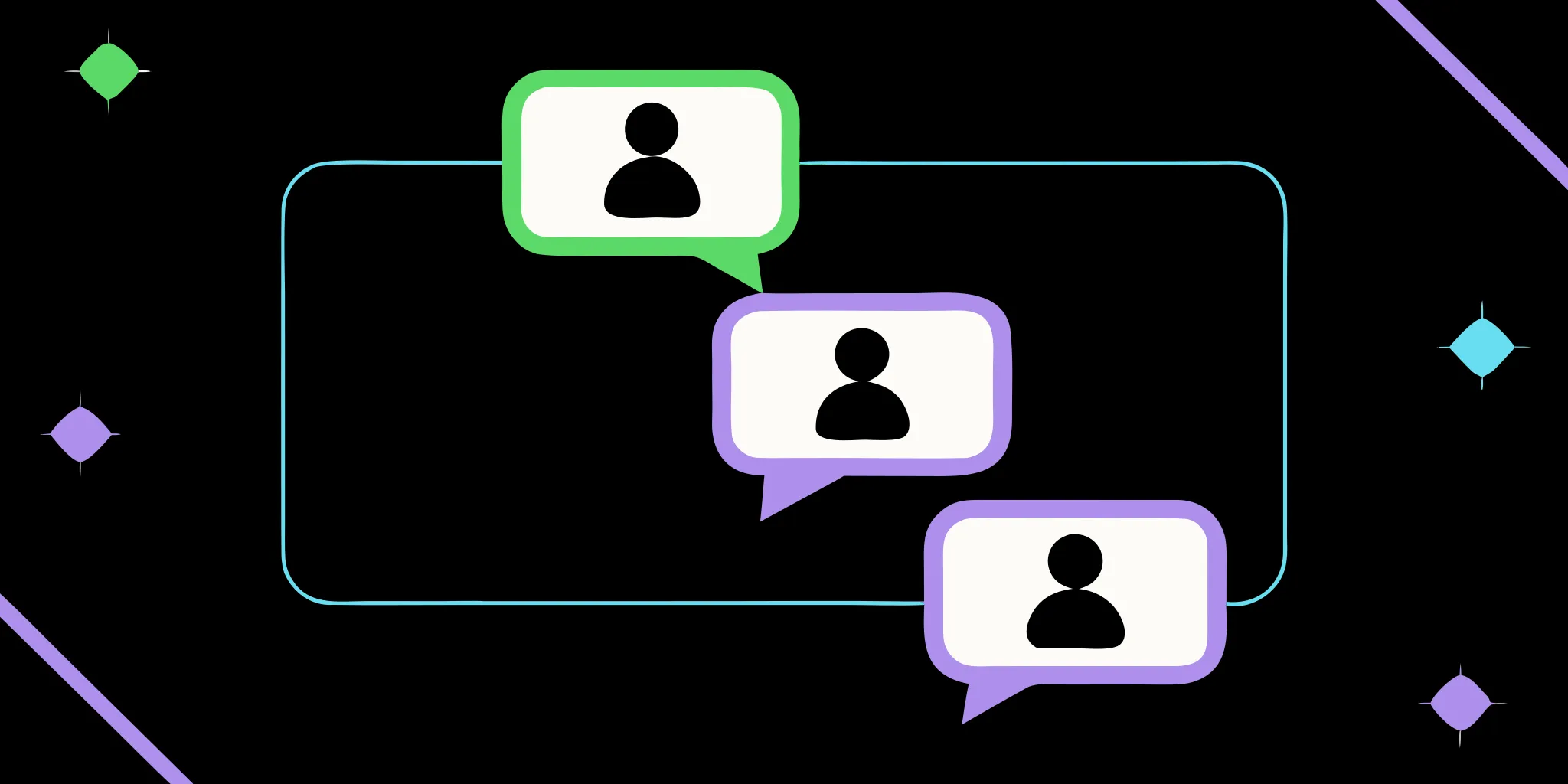 Illustration showing donor segmentation across social media direct messaging channels with different supporter personas