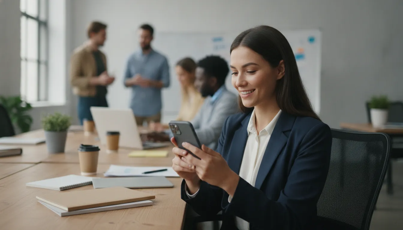 Nonprofit professional connecting with a donor by smartphone