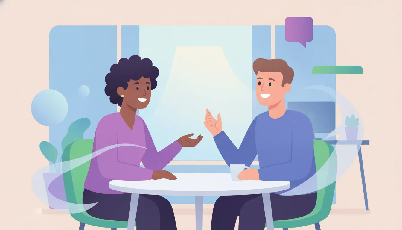 Nonprofit development director building personal one-to-one relationships with a supporter in a bright modern office