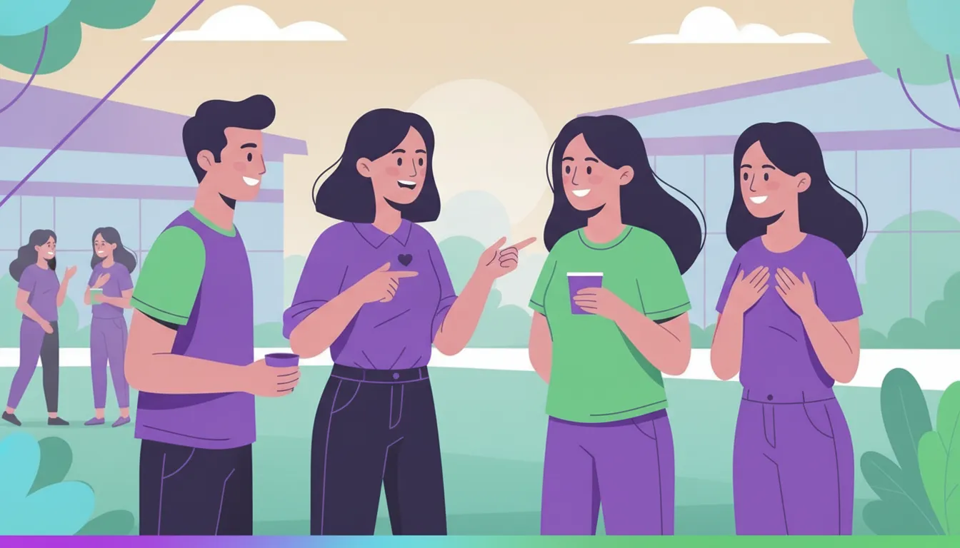 Nonprofit peer ambassadors sharing a mission with friends