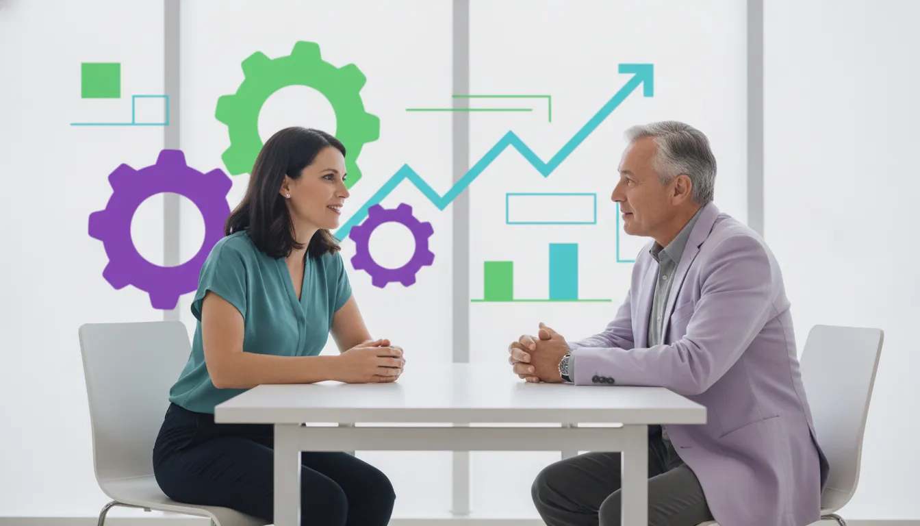 Nonprofit development leader and major donor having a thoughtful conversation