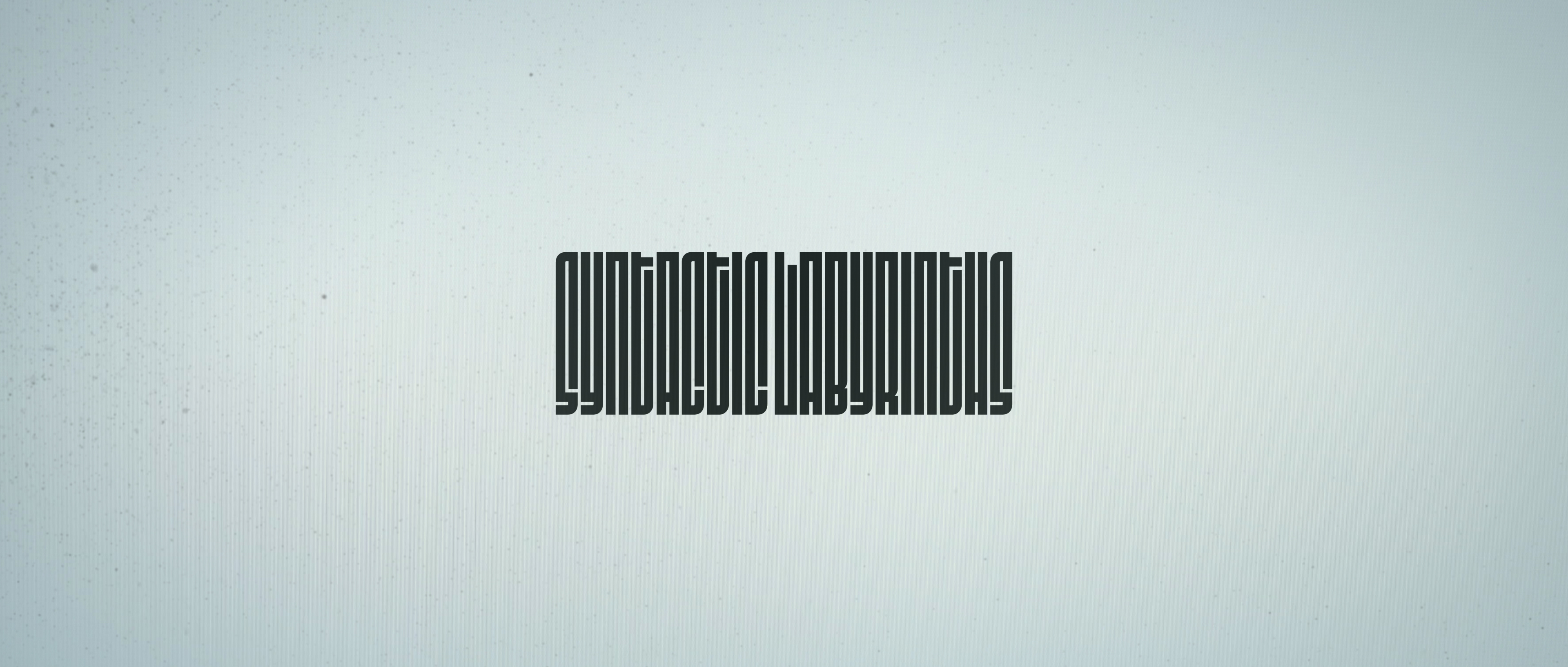Stylized white-on-black logo for the sci-fi animated short film Syntactic Labyrinths, designed by Jeremy Rieger.