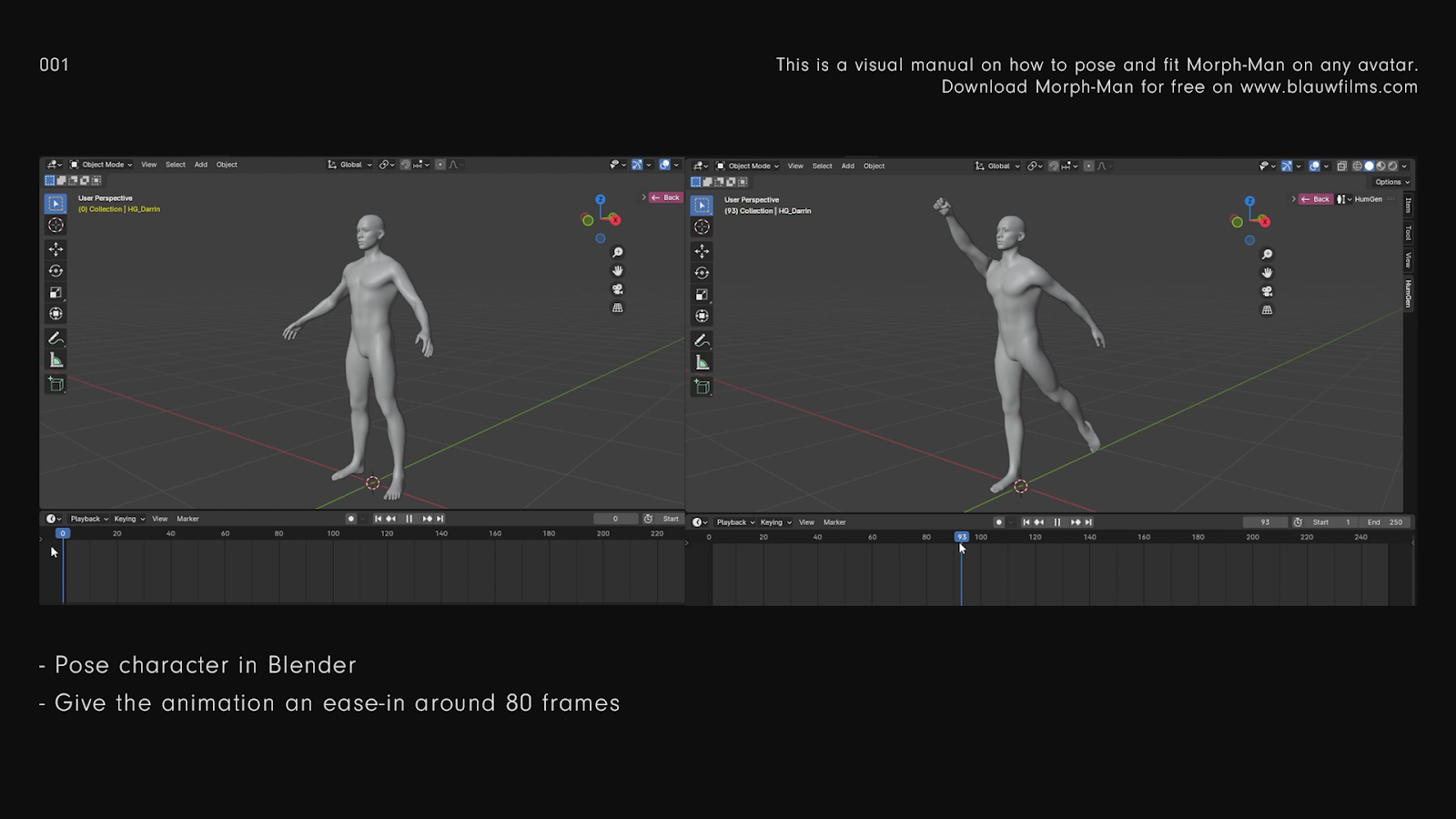 Visual Manual or tutorial for how to use Morph-Man. Morph-Man is a marvelous designer project file from Blauw Films, developed by costume designer Charlotte Simons. Morph-Man is a full-body 3D mesh. This is the software Blender, in which Morph-Man is posed. 