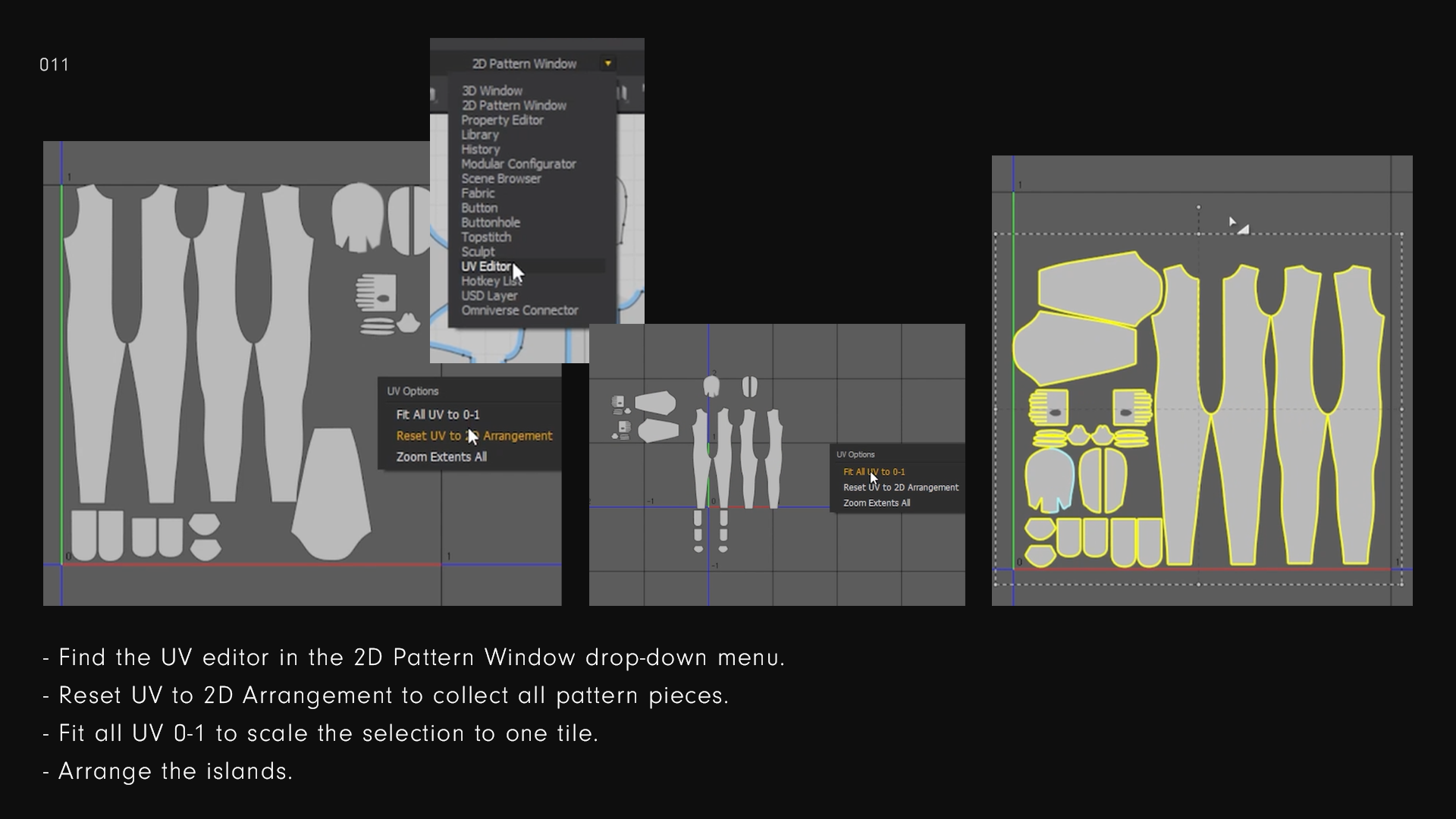 Visual Manual or tutorial for how to use Morph-Man. Morph-Man is a marvelous designer project file from Blauw Films, developed by costume designer Charlotte Simons. Morph-Man is a full-body 3D mesh. This is the software Marvelous Designer. The image is showing how to organise the UV map. 