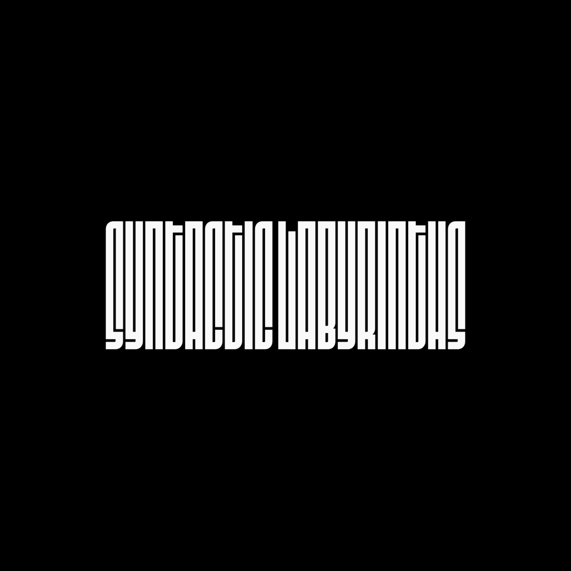 Stylized white-on-black logo for the sci-fi animated short film Syntactic Labyrinths, designed by Jeremy Rieger.
