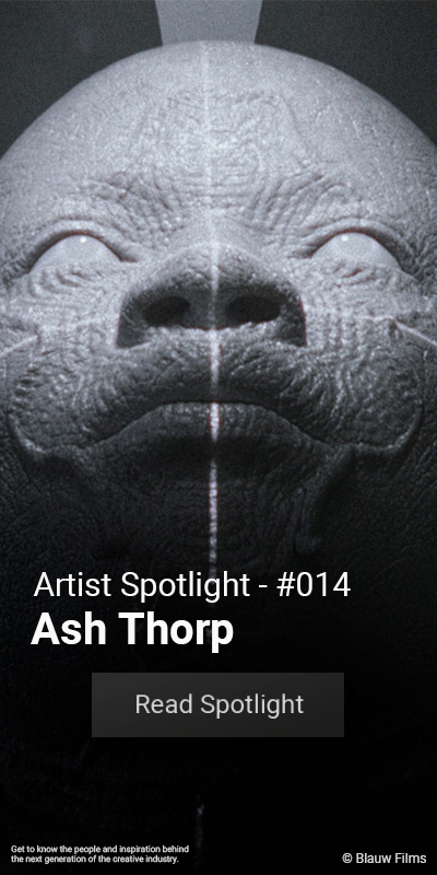 Ash Thorp interview with Blauw Films Artist Spotlight banner.