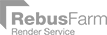 RebusFarm logo grey as a Blauw Films partner.