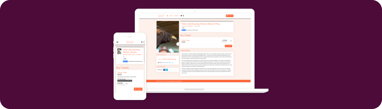 Visual interface of Eventcube's event registration platform