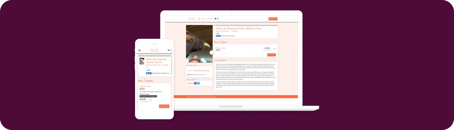 Visual interface of Eventcube's event registration platform